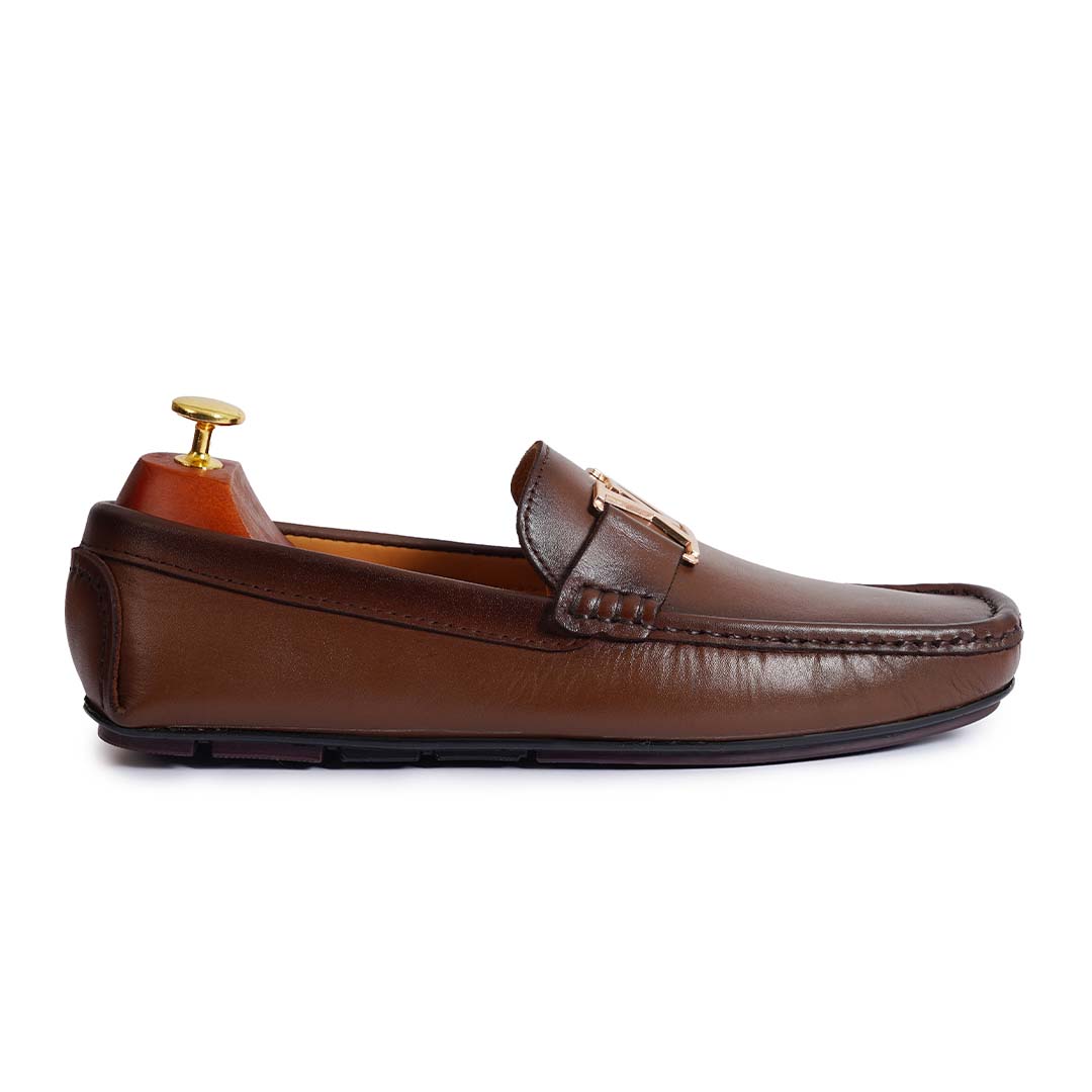 Buckle driving loafer Brown